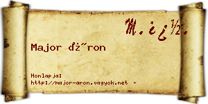 Major Áron névjegykártya