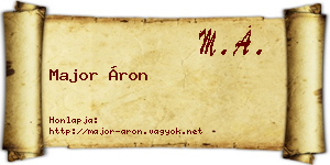 Major Áron névjegykártya